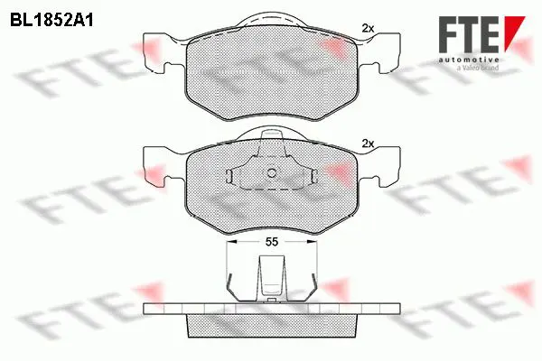 Handler.Part Brake pad set, disc brake FTE Automotive BL1852A1 1