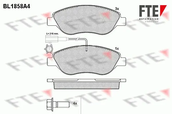 Handler.Part Brake pad set, disc brake FTE Automotive BL1858A4 1