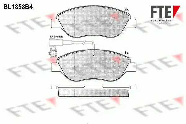 Handler.Part Brake pad set, disc brake FTE Automotive BL1858B4 1