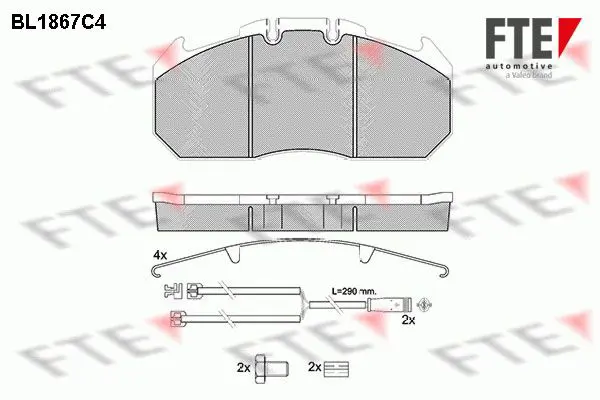 Handler.Part Brake pad set, disc brake FTE Automotive BL1867C4 1