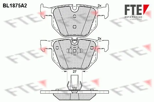 Handler.Part Brake pad set, disc brake FTE Automotive BL1875A2 1