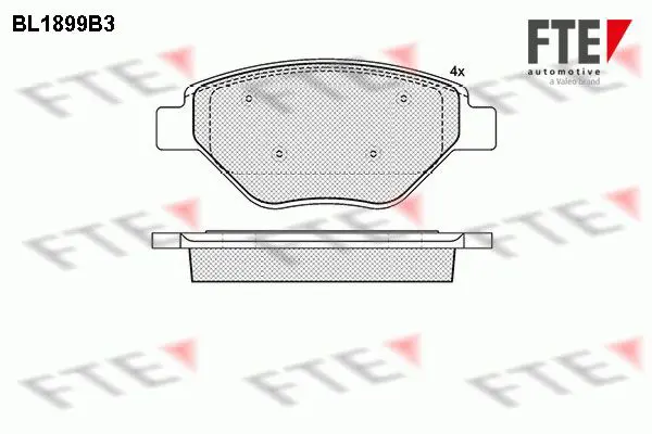 Handler.Part Brake pad set, disc brake FTE Automotive BL1899B3 1