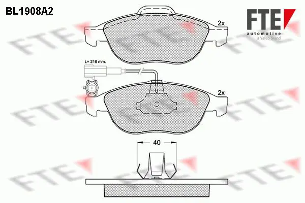 Handler.Part Brake pad set, disc brake FTE Automotive BL1908A2 1