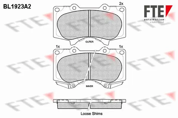 Handler.Part Brake pad set, disc brake FTE Automotive BL1923A2 1