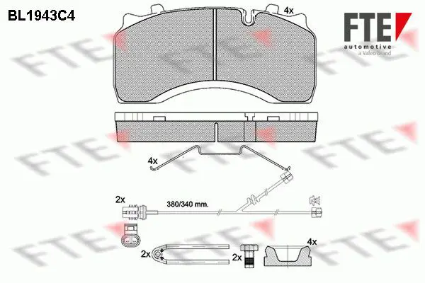 Handler.Part Brake pad set, disc brake FTE Automotive BL1943C4 1