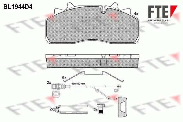 Handler.Part Brake pad set, disc brake FTE Automotive BL1944D4 1