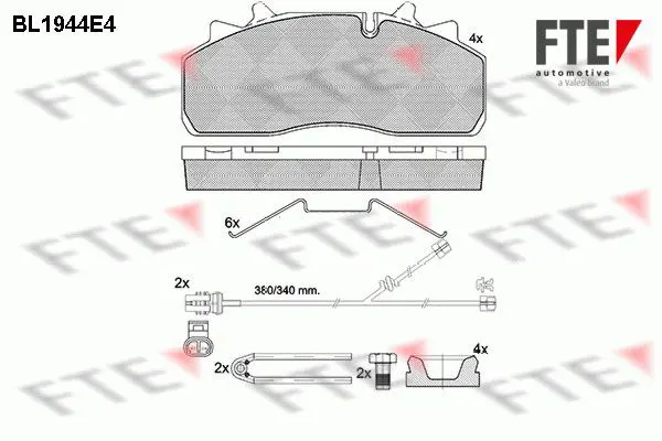 Handler.Part Brake pad set, disc brake FTE Automotive BL1944E4 1