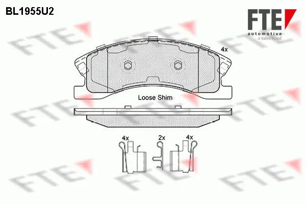 Handler.Part Brake pad set, disc brake FTE Automotive BL1955U2 1