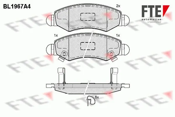 Handler.Part Brake pad set, disc brake FTE Automotive BL1967A4 1