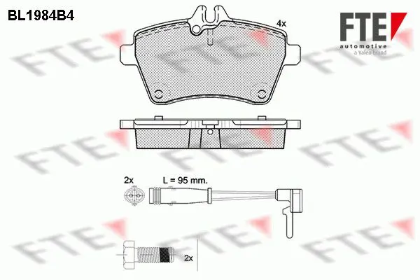 Handler.Part Brake pad set, disc brake FTE Automotive BL1984B4 1