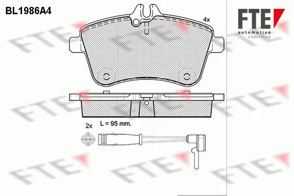 Handler.Part Brake pad set, disc brake FTE Automotive BL1986A4 1