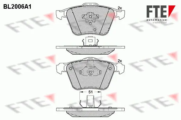 Handler.Part Brake pad set, disc brake FTE Automotive BL2006A1 1