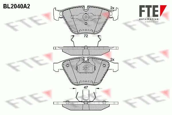 Handler.Part Brake pad set, disc brake FTE Automotive BL2040A2 1