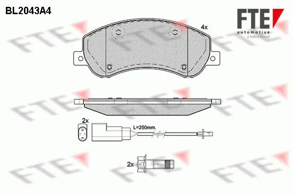 Handler.Part Brake pad set, disc brake FTE Automotive BL2043A4 1