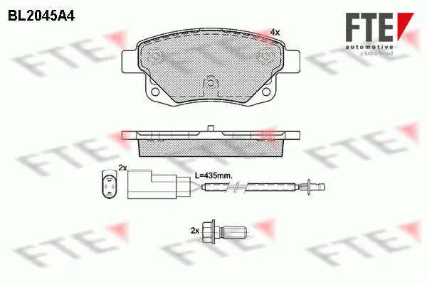 Handler.Part Brake pad set, disc brake FTE Automotive BL2045A4 1