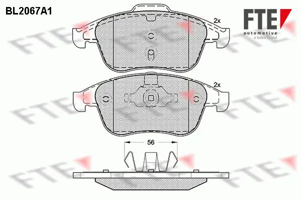 Handler.Part Brake pad set, disc brake FTE Automotive BL2067A1 1