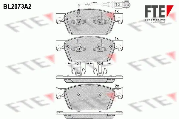 Handler.Part Brake pad set, disc brake FTE Automotive BL2073A2 1