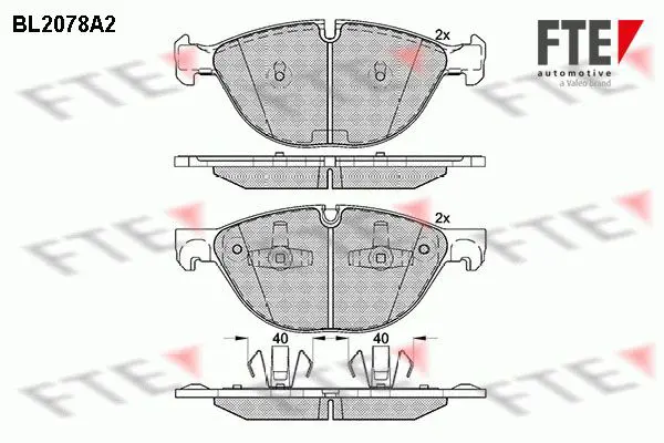 Handler.Part Brake pad set, disc brake FTE Automotive BL2078A2 1