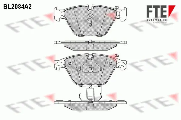 Handler.Part Brake pad set, disc brake FTE Automotive BL2084A2 1