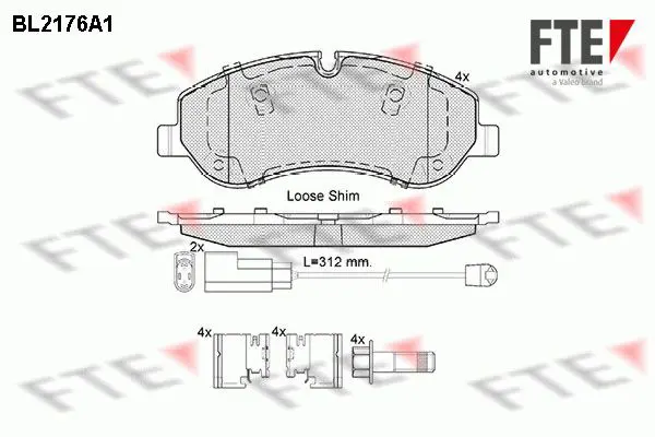 Handler.Part Brake pad set, disc brake FTE Automotive BL2176A1 1