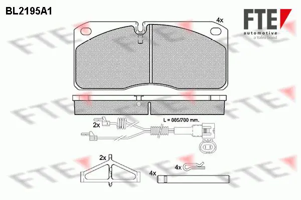 Handler.Part Brake pad set, disc brake FTE Automotive BL2195A1 1