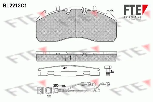 Handler.Part Brake pad set, disc brake FTE Automotive BL2213C1 1