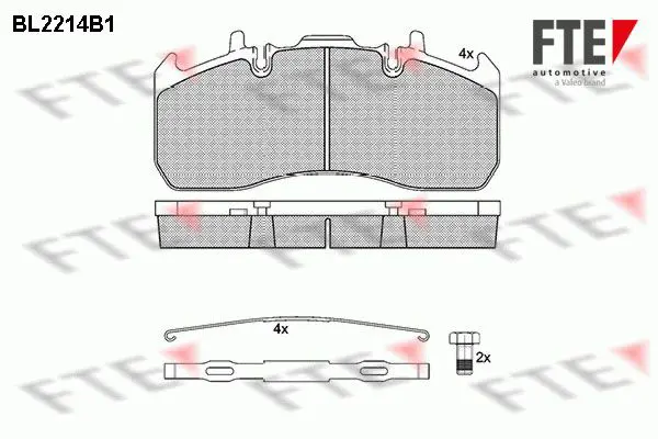 Handler.Part Brake pad set, disc brake FTE Automotive BL2214B1 1