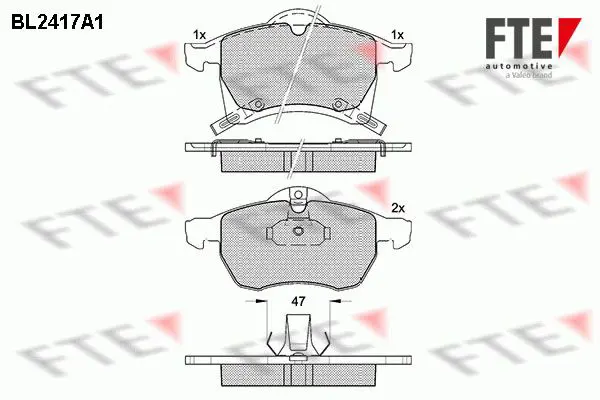 Handler.Part Brake pad set, disc brake FTE Automotive BL2417A1 1