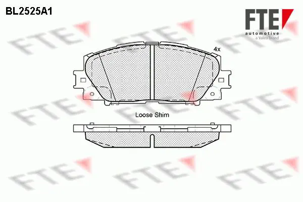 Handler.Part Brake pad set, disc brake FTE Automotive BL2525A1 1