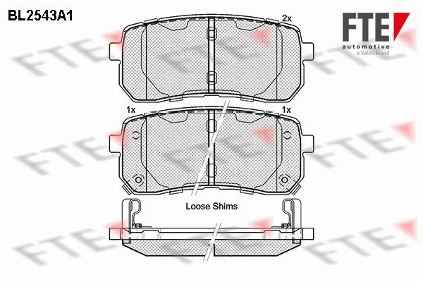 Handler.Part Brake pad set, disc brake FTE Automotive BL2543A1 1