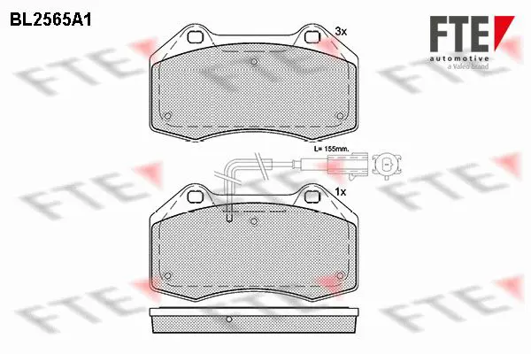 Handler.Part Brake pad set, disc brake FTE Automotive BL2565A1 1