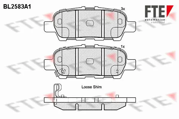 Handler.Part Brake pad set, disc brake FTE Automotive BL2583A1 1