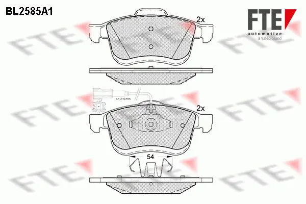 Handler.Part Brake pad set, disc brake FTE Automotive BL2585A1 1