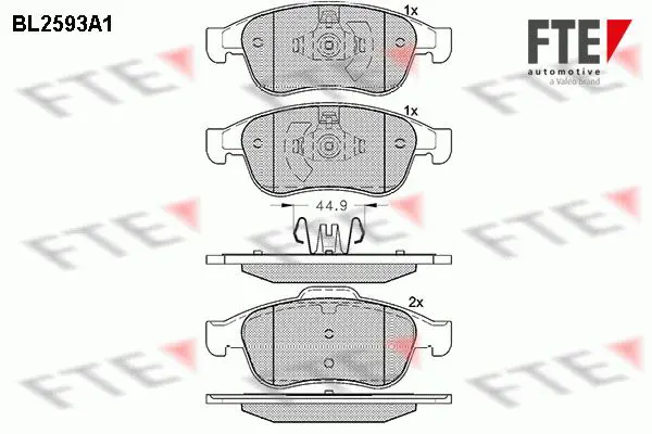 Handler.Part Brake pad set, disc brake FTE Automotive BL2593A1 1