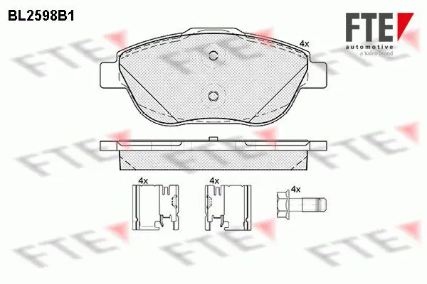 Handler.Part Brake pad set, disc brake FTE Automotive BL2598B1 1