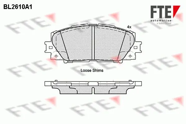 Handler.Part Brake pad set, disc brake FTE Automotive BL2610A1 1