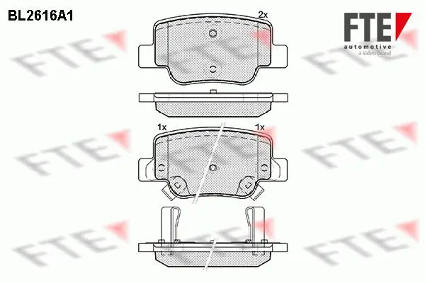 Handler.Part Brake pad set, disc brake FTE Automotive BL2616A1 1