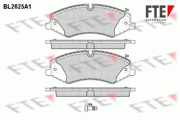 Handler.Part Brake pad set, disc brake FTE Automotive BL2625A1 1