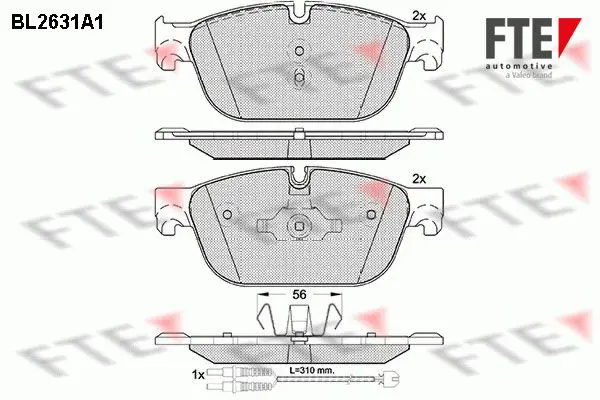 Handler.Part Brake pad set, disc brake FTE Automotive BL2631A1 1