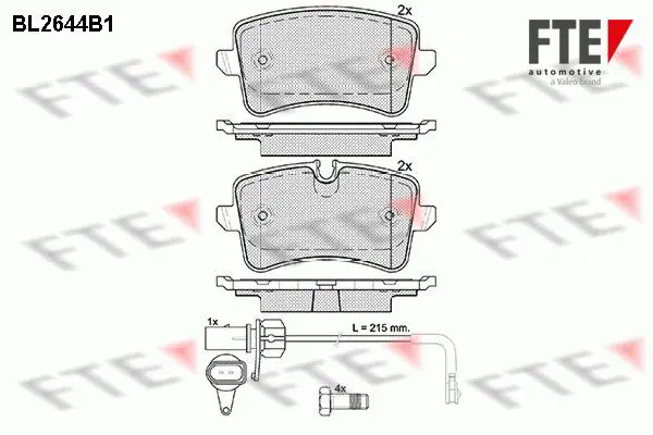 Handler.Part Brake pad set, disc brake FTE Automotive BL2644B1 1