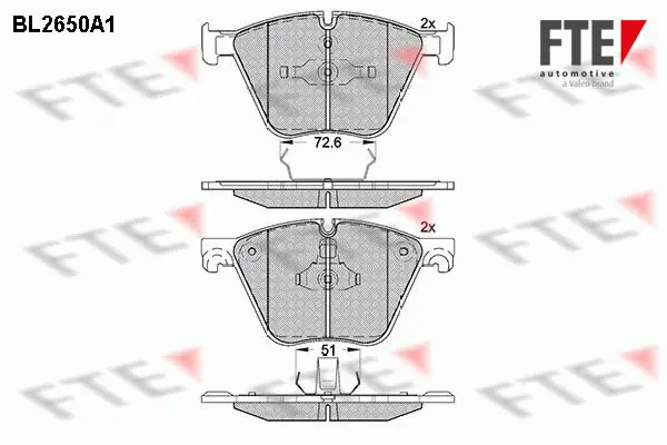 Handler.Part Brake pad set, disc brake FTE Automotive BL2650A1 1