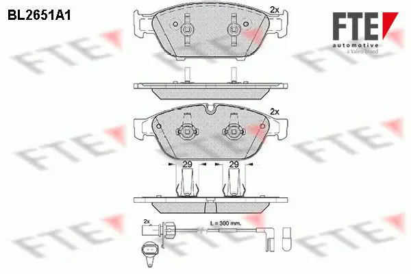 Handler.Part Brake pad set, disc brake FTE Automotive BL2651A1 1