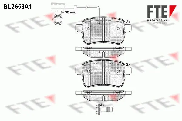 Handler.Part Brake pad set, disc brake FTE Automotive BL2653A1 1