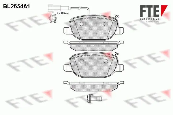 Handler.Part Brake pad set, disc brake FTE Automotive BL2654A1 1