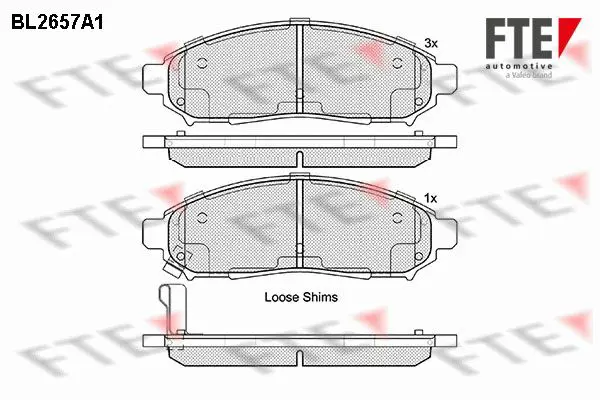 Handler.Part Brake pad set, disc brake FTE Automotive BL2657A1 1