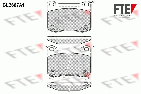 Handler.Part Brake pad set, disc brake FTE Automotive BL2667A1 1