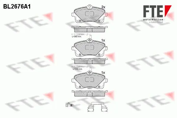 Handler.Part Brake pad set, disc brake FTE Automotive BL2676A1 1