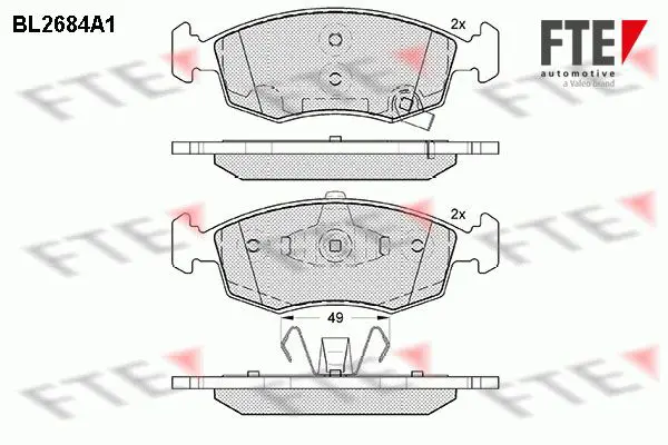 Handler.Part Brake pad set, disc brake FTE Automotive BL2684A1 1