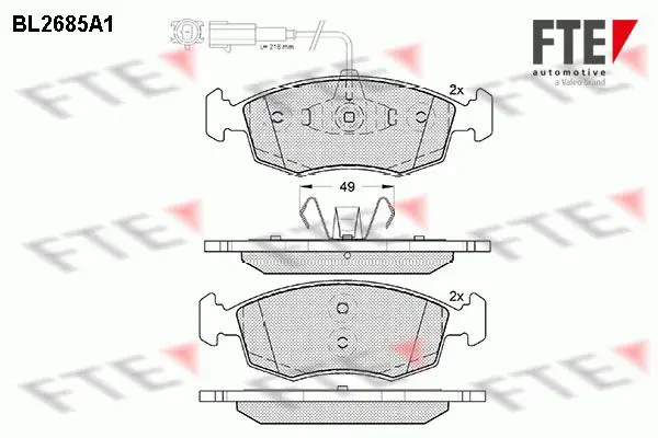 Handler.Part Brake pad set, disc brake FTE Automotive BL2685A1 1