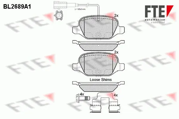 Handler.Part Brake pad set, disc brake FTE Automotive BL2689A1 1